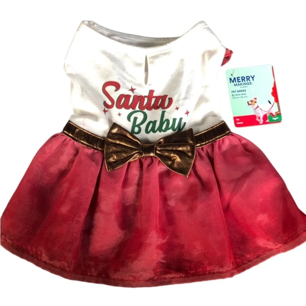 NWT Santa Baby Dog Christmas Dress S